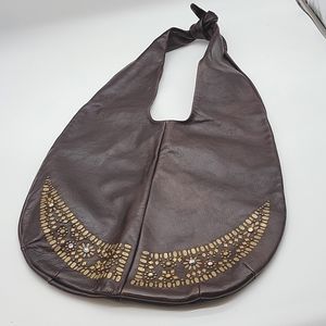 Newer Calleen Cordero Chocolate Studded Leather Hobo Bag